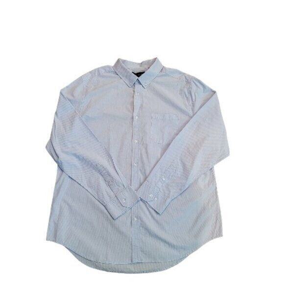 Five Four Dress Shirt Men's Sz 2XL Pinstripe Button Up Light Blue NWT - Picture 4 of 10